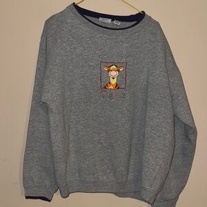 Pooh Vintage Womens Tigger Gray Sweatshirt L